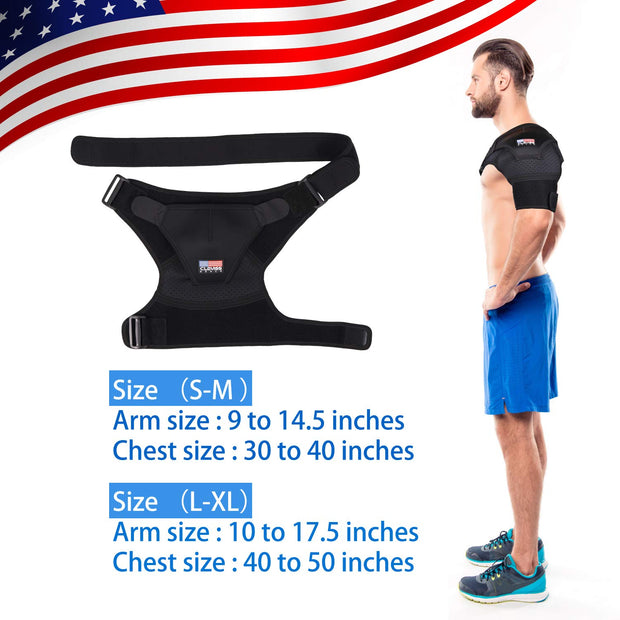 Shoulder Brace for Men and Women Rotator Cuff - for Bursitis, Dislocated AC Joint, Labrum Tear, Tendonitis,Neoprene Compression Support Sleeve (Black L-XL)