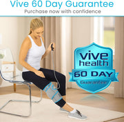 Vive Compression Knee Ice Wrap - Reusable Brace with Air Pump - Hot/Cold Therapy for Men, Women, Pain Relief, Swelling and Recovery Support - Adjustable and Inflatable Pack for Sports Injury Sprains