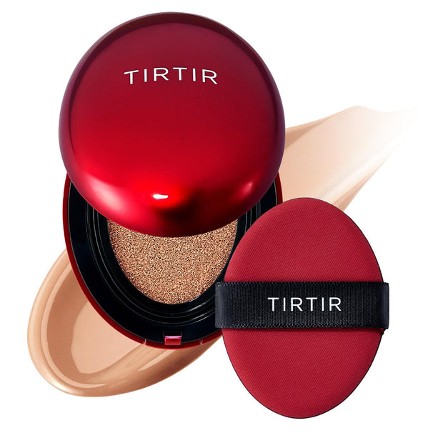 TIRTIR Mask Fit Red Cushion Foundation | Full coverage, Weightless, Skin fit, Satin Glow Finish, Korean Makeup, beauty, Tattoo cover up, Buildable (#29N Natural Beige, 0.63 Fl Oz)