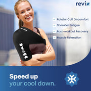 REVIX Shoulder Ice Pack Wrap for Rotator Cuff and Arm, Reusable Gel Cold Wrap with Compression for Targeted Area, Soothing Discomfort & Fatigue, Easy to Put On & Take Off, Flexible Fit for Men & Women
