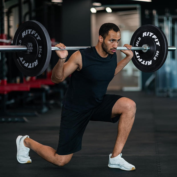 RITFIT 7FT Olympic Barbell for Strength and Weightlifting Training - 2 Inch Olympic Bar for Squat, Deadlift, Bench Press, Curl, Overhead Press - 500lbs/1000lbs/1500lbs Capacity