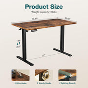 Simple Deluxe Electric Standing Desk, Standing Desk Adjustable Height, 24x40 Inches Sit Stand up Desk, Ergonomic Rising Computer Table with Memory Preset, Rustic Brown