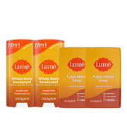 Lume Whole Body Deodorant And Soap - 2.6 Ounce Smooth Solid Stick With 72 Hour Odor Control and 5 Ounce Triple Milled Soap - Aluminum Free, Baking Soda Free and Skin Loving (Peony Rose)