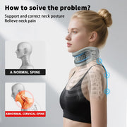 Neck Brace,Support Cervical Collar,Relieve Cervical Pain&Pressure,Soft Skin-Friendly Fabric,Memory Foam Wrapped in Silicone Breathable Hard Frame,One Size for Men&Women (Grey)