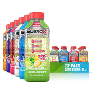 SueroX Zero Sugar Electrolyte Drink for Hydration and Recovery, Unique Blend of Electrolytes & 8 Ions, Zero Calorie Sports Drink, 21.3 Fl Oz, Variety Pack, 12 Count