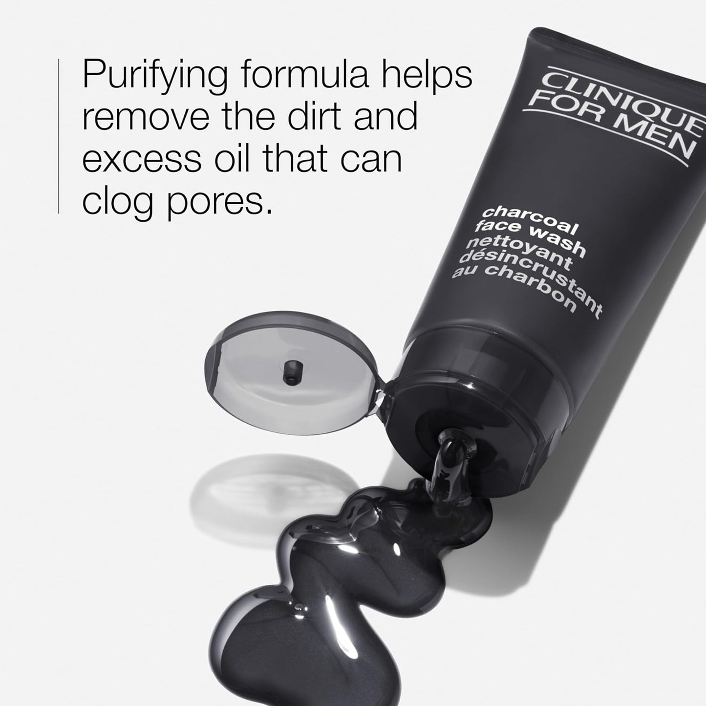 Clinique For Men Charcoal Face Wash | Detoxifying + Refining, 6.7 Fl Oz