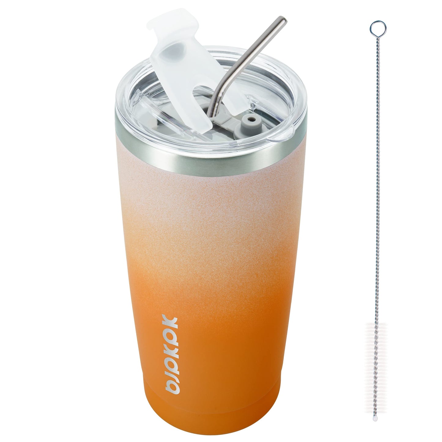 BJPKPK Insulated Stainless Steel Tumbler, Coffee Cup with Lid and Straw, Double Wall Vacuum Travel Mug, Powder Coated Leakproof Tumbler Cup,Oasis