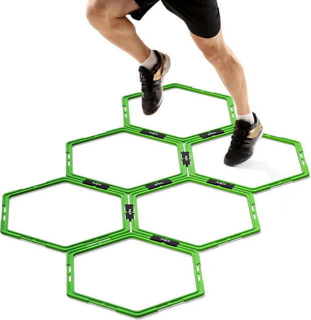 Yes4All Hex Agility Rings/Speed Rings with Carrying Bag – Hexagon Rings, Agility Hurdles for Agility Footwork Training