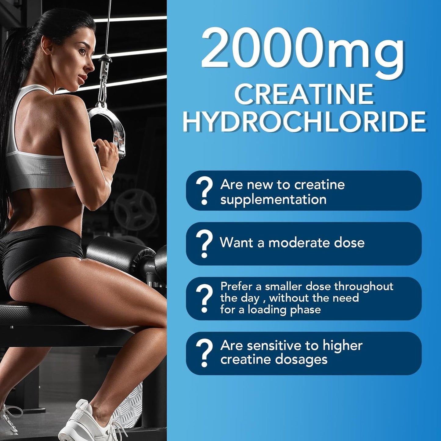 Creatine HCL Gummies 2000mg– Fast Absorbing Creatine HCL for Strength & Recovery – Easy-to-Take, Great-Tasting Creatine Gummies for Athletes & Fitness Enthusiasts ，More Gentle on Stomach