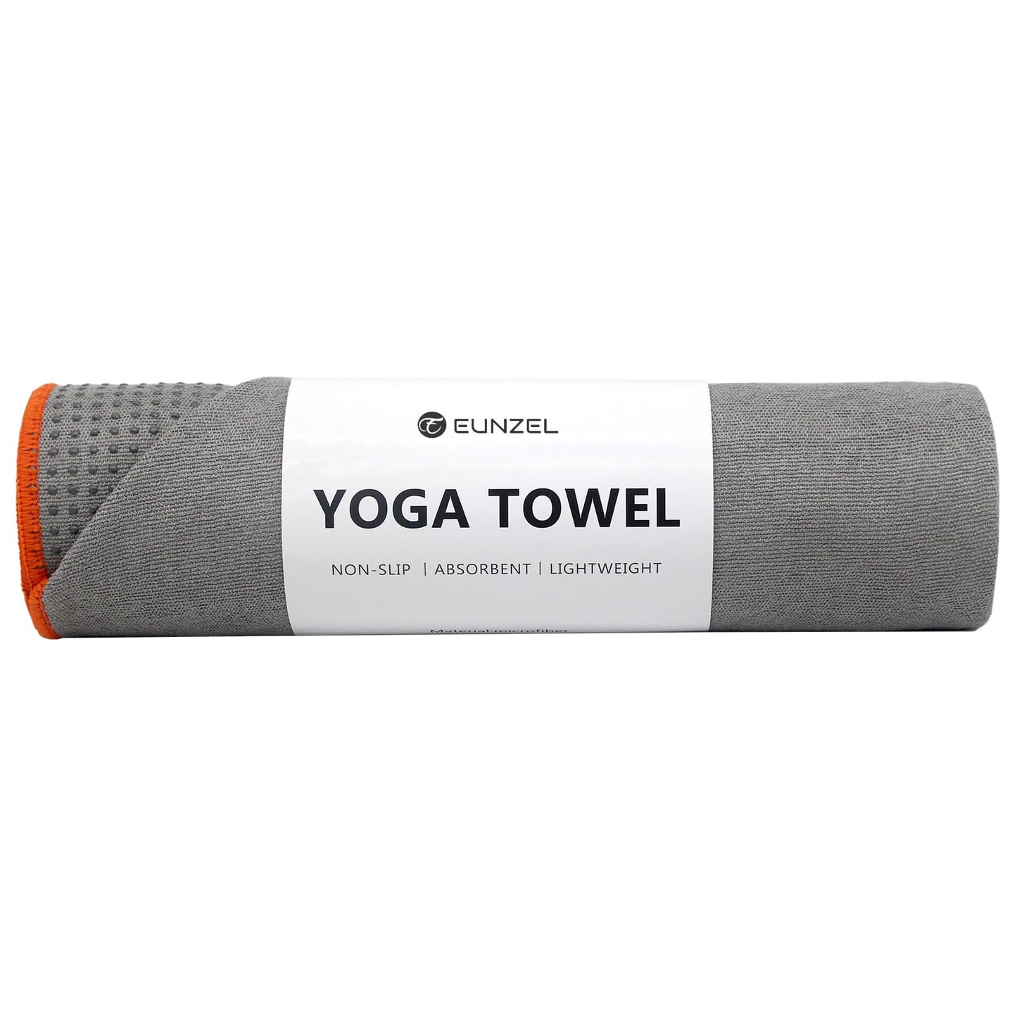Eunzel Hot Yoga Towel - Microfiber Non Slip Yoga Mat Towel with Grip Dot Sweat Absorbent Towel for Hot Yoga, Pilates and Fitness 72" x 24", Dark Cyan/Orange