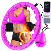 U2-26 Knots 19”- 56”, Weighted Hula Hoop for Adults Weight Loss, Infinity Hoop Plus Size, Children Adults Home Outdoors, Fun Fitness Exercise, Abdominal Toner,Free Waist Trimmer&Wash Bag
