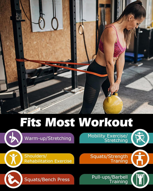 Zacro Resistance Bands, 6 Resistance Levels Pull Up Assistance Bands, Exercise Bands for Men&Women, Heavy Duty Resistance Band Set with Door Anchor, for Working Out, Muscle Training, Physical Therapy