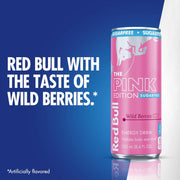 Red Bull Pink Edition Sugar Free Energy Drink, Wild Berries, 8.4 fl. oz., 6 x 4 Cans, Pack of 24 Cans, with 80mg Caffeine, Taurine & B Vitamins