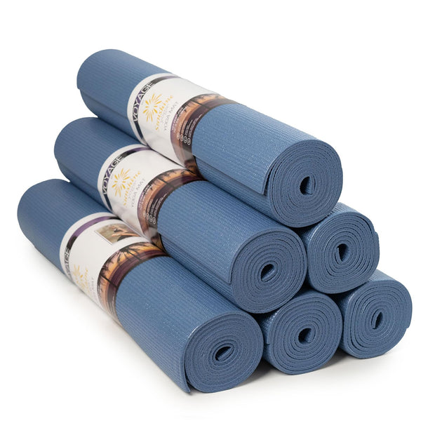 Sunshine Yoga Voyage Yoga Mat, 6 Pack, 72" x 24" Professional Studio and Gym Bulk Yoga Mats, 5mm Thick, Durable, Anti-Tear, Non Slip Fitness and Exercise Mats