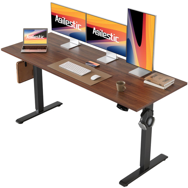 Agilestic Electric Standing Desk, 48 x 24 Inches Height Adjustable Desk, Sit Stand up for Work Office Home, Ergonomic Rising Computer Table with Memory Preset, Rustic Brown