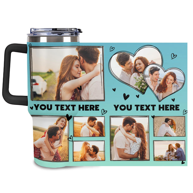 Personalized Tumbler Custom Vacuum Insulated Travel Mug Customizable Coffee Cup with Your Photos and Text Christmas Birthday Gift
