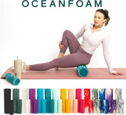 Oceanfoam Tidal Roller - Black - Muscle Massage Foam Roller for Back Pain & Stretching - Firm and Ergonomic Wide Wave Textured - Yoga, Athletics, & Wellness - Full Size, 20" x 5"