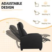 Yaheetech Recliner Chair PU Leather Recliner Sofa Home Theater Seating with Lumbar Support Overstuffed High-Density Sponge Push Back Recliners Armchair for Living Room