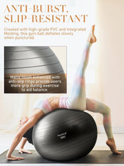 Yoga Ball for Exercise, Pilates Set, 4 Sizes Fitness Ball for Workout, Birthing, Pregnancy, Physical Therapy- Pump Included