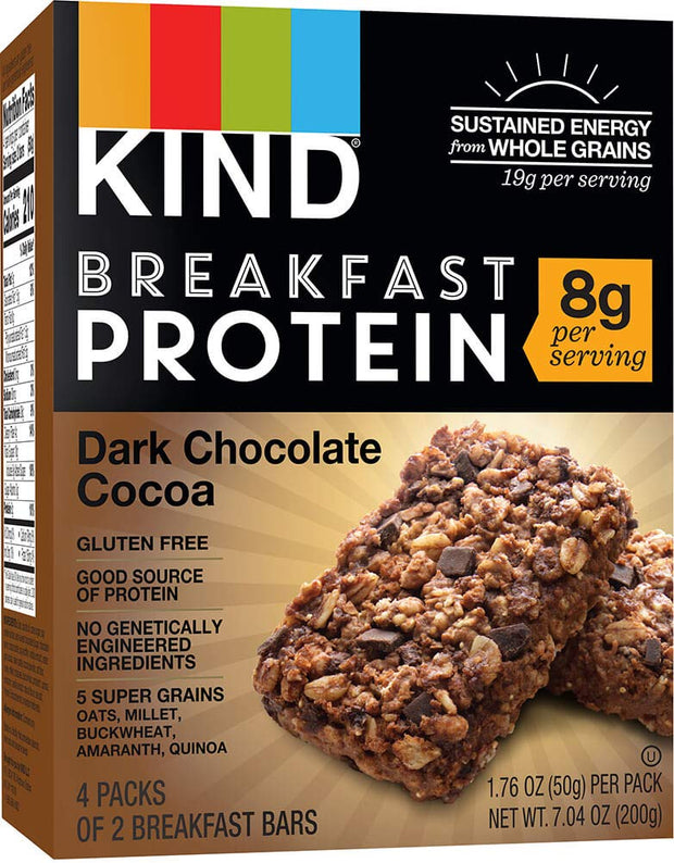 Kind Breakfast Bars New Variety 5 Pack. 1 Box of each: Dark Chocolate, Honey Oat, Peanut Butter, Almond Butter. Total of 40 Bars
