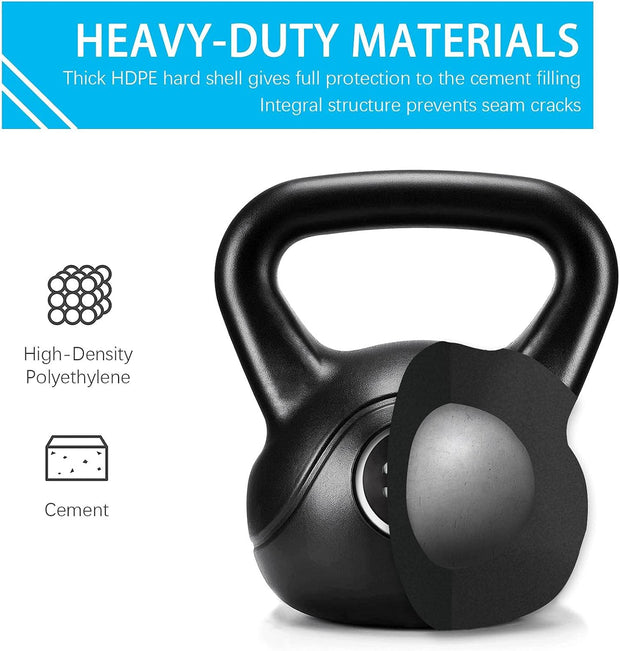 Yaheetech 6pcs Kettlebell Set HDPE Coated Kettlebells Weight Sets 5LB, 10LB, 15LB, 20LB, 25LB, 35LB Kettlebells for Home Fitness Gym