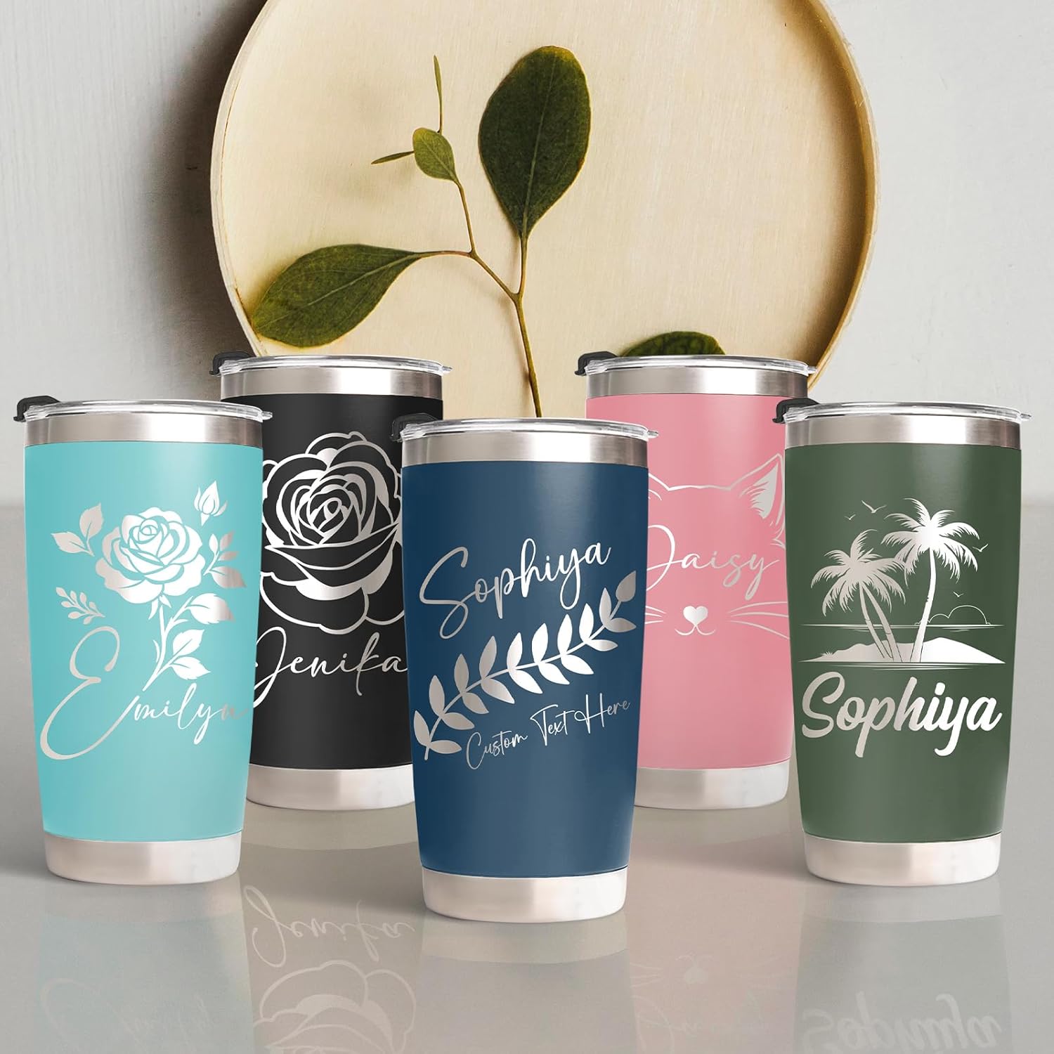 Personalized Tumblers with Names - Made in USA, Personalized Birthday Gifts for Women Men, 20 Oz Custom Stainless Steel Coffee Tumbler for Office Gifts, Customized Travel Cup Mug Wholesale