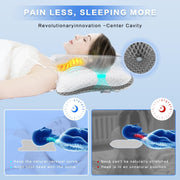Pain Relief Cervical Pillow for Neck Support,Adjustable Ergonomic Pillow Cozy Sleeping,Odorless Orthopedic Memory Foam Pillows,Contour Bed Pillow for Side Back Stomach Sleeper