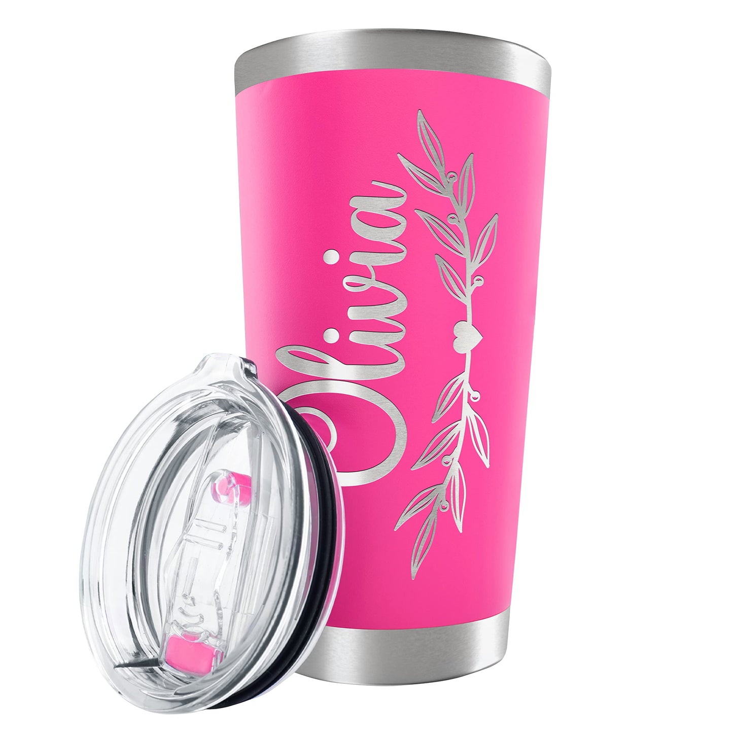 Be Burgundy Personalized Tumbler with Engraved Name - 12 Designs, 20 Oz Coffee Tumbler with Slider Lid, Black - Double Wall Insulated, Personalized Gifts for Him