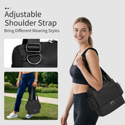 Small Gym Bag for Women,Mini Gym Duffle Bag with Independent Compartment Lightweight Gym Tote Bag Sport Duffle Bag for Travel Workout Dance Yoga-Black