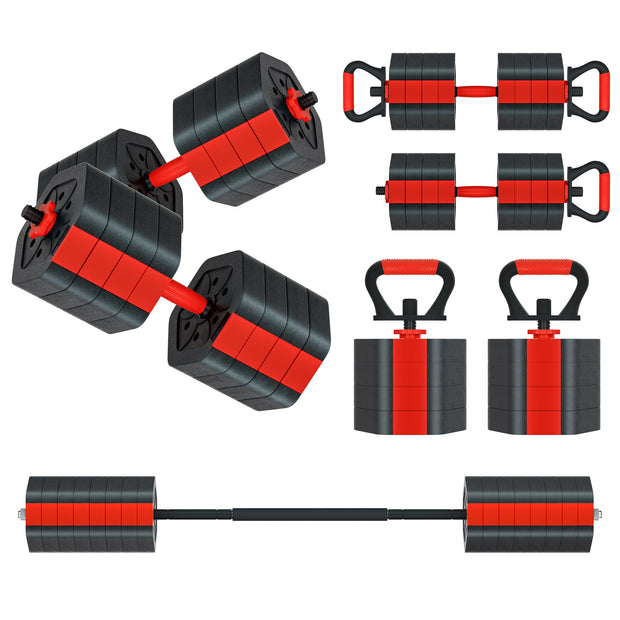 VIVITORY Dumbbell Sets Adjustable Weights, Free Weights with Connector, Non-Rolling Adjustable Dumbbell Set, Barbell for Home Gym, Hexagon, Cement Mixture
