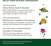 Nature's Willow Willow Balm Natural Pain Relief Cream for Muscles & Joints | Fast-Acting with Willow Bark & Menthol | Free from Artificial Fragrances & Dyes | 1-Pack | 3.5 fl oz