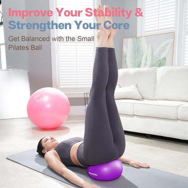 Small Exercise Ball, 9 Inch Mini Pilates Ball, Anti Burst and Slip Resistant Mini Yoga Ball for Stability, Fitness, Physical Therapy, Stretching & Core Strength Workout at Home Gym & Office