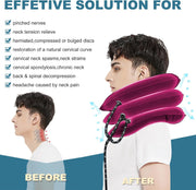 Neck Stretcher, Cervical Traction Device, Neck Traction Device, Adjustable Inflatable Neck Braces for Neck Pain and Support, Neck Stretcher Cervical Traction, Neck Decompression Home Use (Gray)