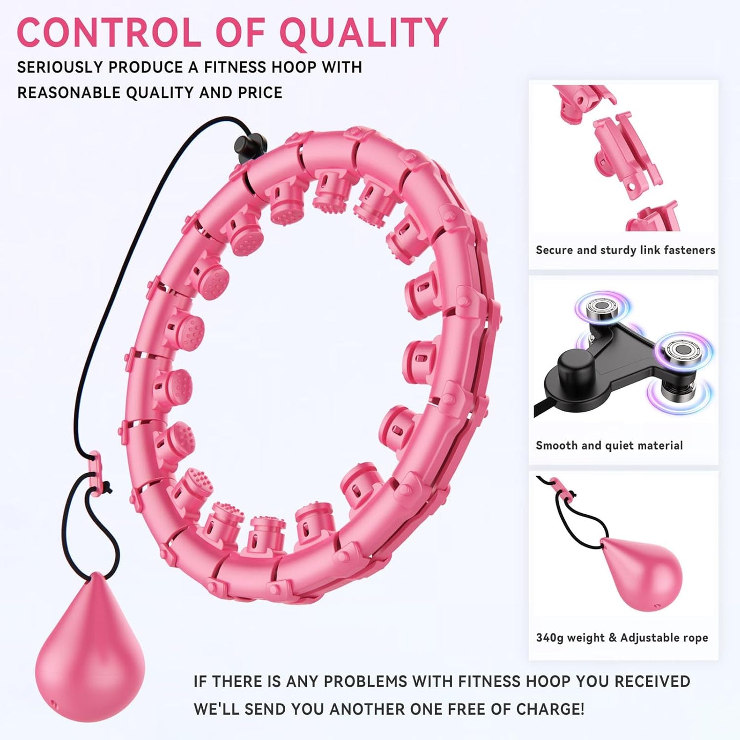 Infinity Weighted Hoop with 32 Links(62 Inch),Weighted Hula Hoop for Adults Weight Loss, Infinity Fitness Hoop Plus Size, for Women Smart Exercise Equipment