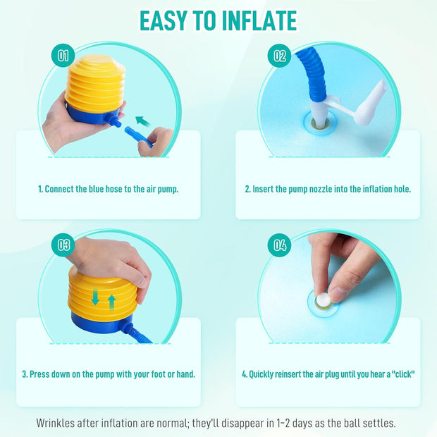 Sportneer Extra Thick Exercise Ball - 25.6''Yoga Ball with Quick Pump - Anti-Burst and Slip Resistant Fitness Ball Chair for Pregnancy and Physical Therapy