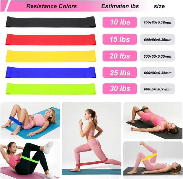 Pilates Ring Kit for Home Workouts, Pilates Equipment Essentials Kit with Magic Circle, Yoga Ring, Resistance Band, Ball, Accessories, Pilates Sets for Women as Fitness Gift (Pink)