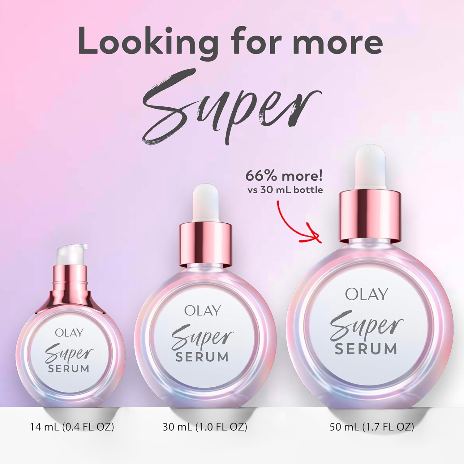 Olay Super Serum - Niacinamide, Vitamin C & E, Collagen Peptide, AHA - 5-in-1 Skin Care Benefits for Face - Healthy Glow, Brightening, Hydrating, Smoothing, Firming, Evens Tone, Anti-Aging, 1.7 Oz