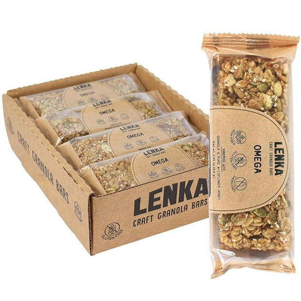 Lenka Bars - Peanut Butter & Chocolate Snack Bars, Gluten Free, High Fiber, Kosher, Wholesome, No Artificial Flavors, Individually Wrapped - 12 Pack