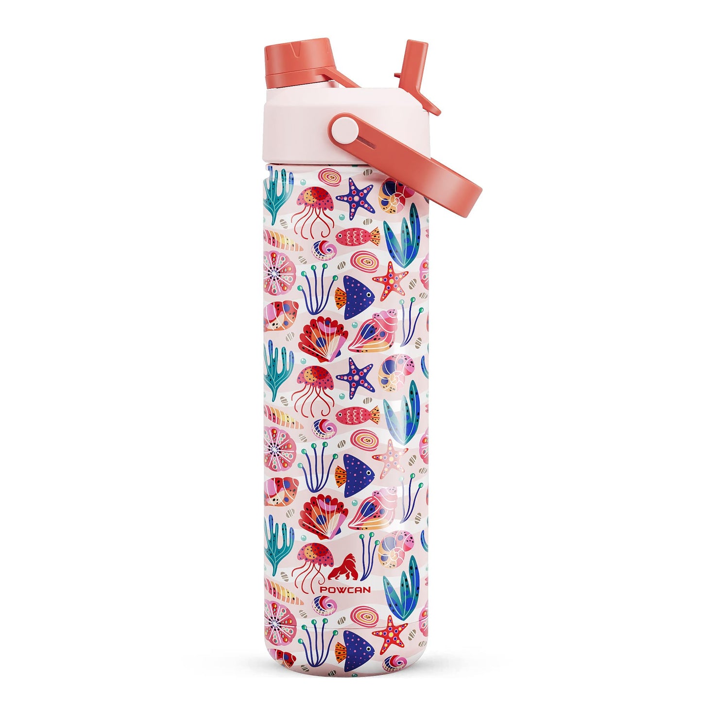 26 oz Insulated Water Bottle with 2-in-1 Straw and Spout Lid, Keep Cold 24H, Leak-Proof, Fits in Car Cup Holder, Stainless Steel Water Bottle for Sports, Travel, and School (Cotton Candy)