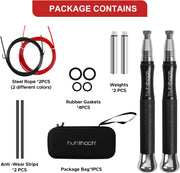 Speed Weighted Jump Rope with Secure Lock Mechanism, 360° Smooth Swivel, Non-Slip Matte Textured Handles, Features 2 Performance Cords for Effective Fitness Workouts