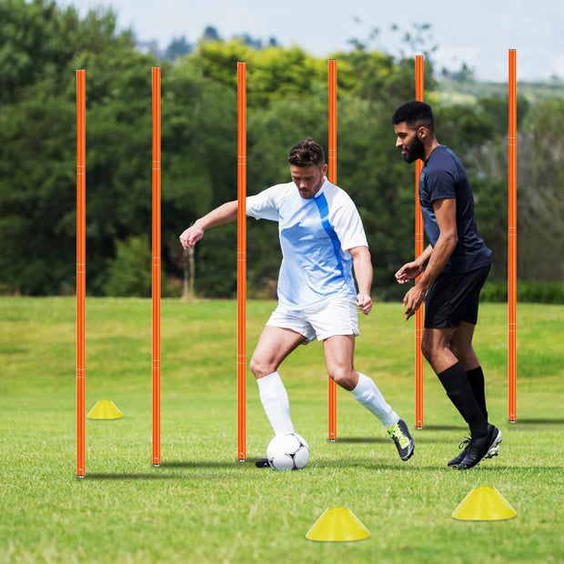Soccer Agility Training Poles Equipment |Adjustable Soccer Equipment for Training Includes 6 Flexible Agility Poles