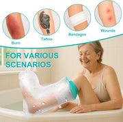 Waterproof Leg Cast Cover for Showering, Reusable Shower Sleeve for Lower Leg After Surgery, Watertight Non-Slip Adult Fracture Protector Bag, Water Proof Medical Covers for Calf/Ankle/Wound/Bandages