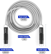 Weighted Rope - 1LB Heavy Jump Rope for Men Women Fitness Workouts, Non-Slip Aluminum Handles, Premium Skipping Rope for Exercise, Adjustable Length 9MM Solid PVC/Cotton Rope