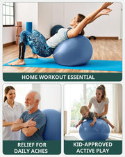 Trideer Yoga Ball – Anti-Burst Exercise Ball for Pregnancy, Office, Birthing, Stretching & Core Workout – Home Gym & Therapy