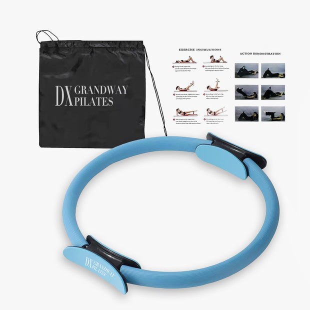 Premium Pilates Ring Fitness Circle - Lightweight Durable Foam Padded Handles, Flexible Resistance Exercise Equipment for Toning Arms, Thighs, Legs & Core