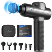 MERACH Massage Gun Deep Tissues, Percussion Massager Tools with 6 Massage Heads, Portable Hand Held Muscle Massagers for Pain Relief Deep Tissue, Cool Gifts for Men and Women