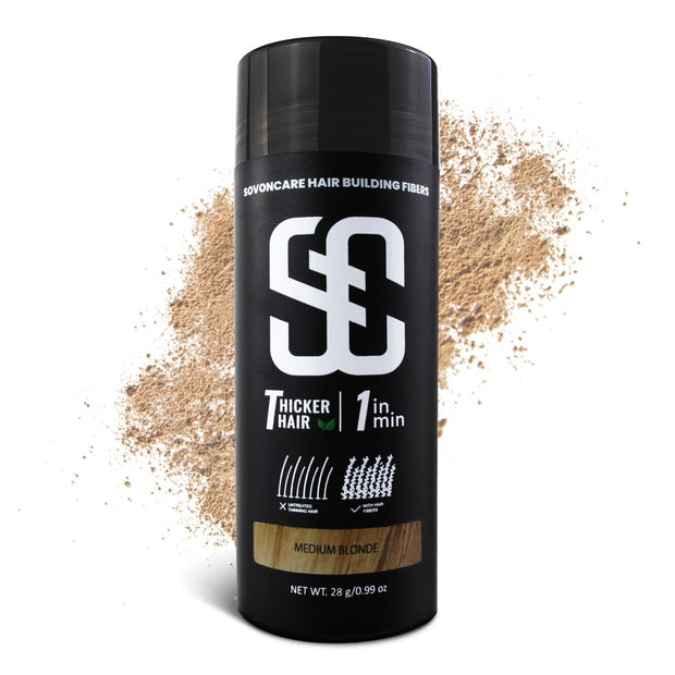 SOVONCARE Hair Fibers for Thinning Hair Dark Brown, Hair Building Fibers for Bald Spots Undetectable & Natural, Conceals Hair Loss, Fill In Fine Hair Powder Hair Thicker Instantly for Women & Men 28g