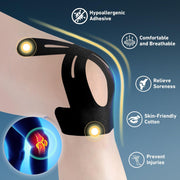 PreCut Kinesiology Tape for Knees, 12 PCS Waterproof KTQUICK Knee Tape for Knee Pain Relief Pre Cut, Original Cotton Athletic Knee Tape, Waterproof & Hypoallergenic Latex-Free for Sports (Black)