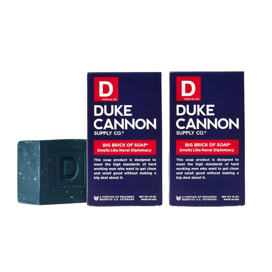 Duke Cannon Big Brick of Soap - Naval Diplomacy 2 Pack | 10 oz Bars | Refreshing Ocean Scent | Men's Bar Soap