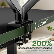 Marsail 48 x 30 Electric Standing Desk with One-Piece Desktop, Sit Stand Desk with Thickened Tabletop, Height Adjustable Stand Up Desk with Cable Management for Home Office(Frame+Desktop, 2 Packages)